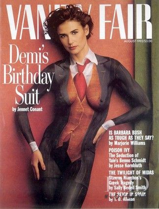 Demi Moore featured on the Vanity Fair USA cover from August 1992