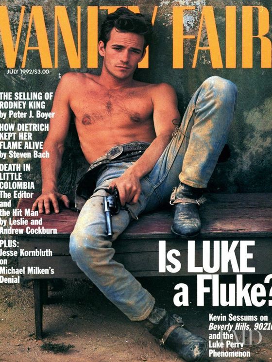 Luke Perry featured on the Vanity Fair USA cover from July 1992