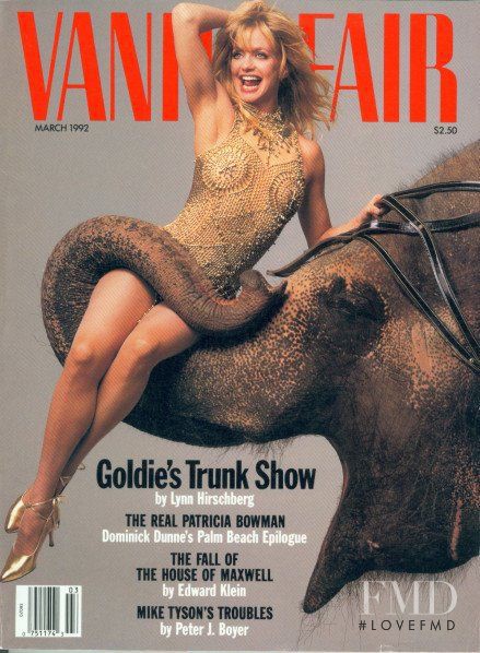 Goldie Hawn featured on the Vanity Fair USA cover from March 1992