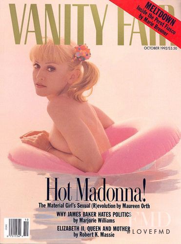 Madonna featured on the Vanity Fair USA cover from October 1992