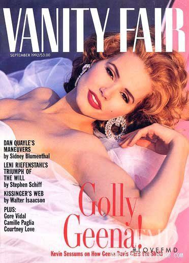 Geena Davis featured on the Vanity Fair USA cover from September 1992