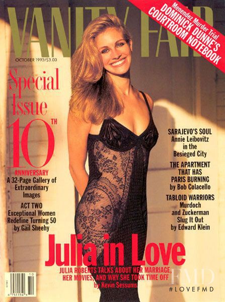 Julia Roberts featured on the Vanity Fair USA cover from October 1993