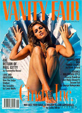 Cindy Crawford featured on the Vanity Fair USA cover from August 1994