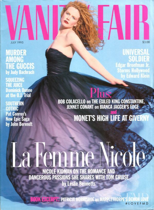 Nicole Kidman featured on the Vanity Fair USA cover from July 1995