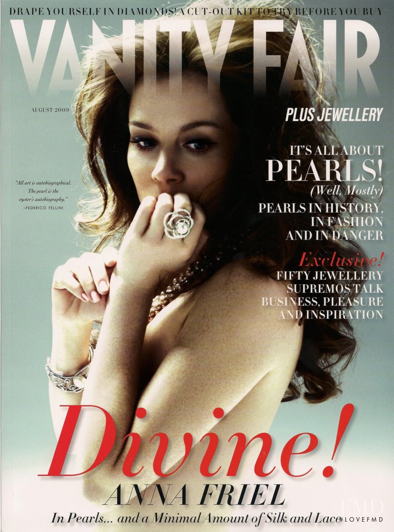 Anna Friel featured on the Vanity Fair USA cover from August 2009