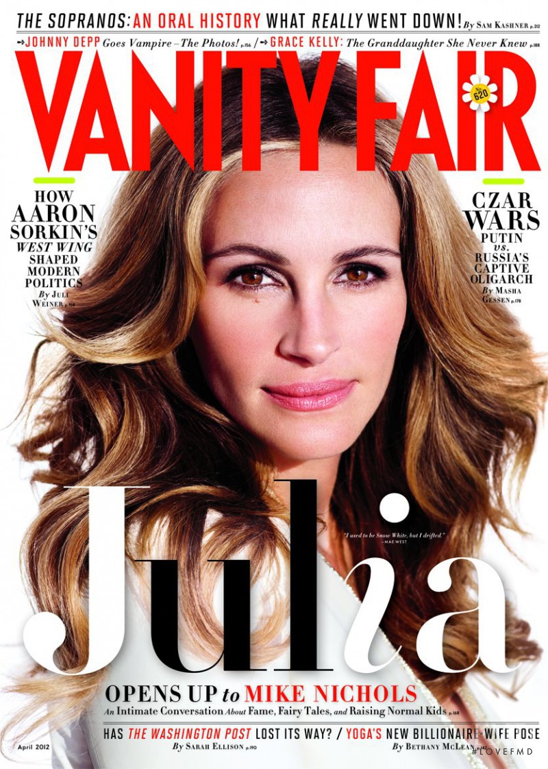 Julia Roberts featured on the Vanity Fair USA cover from April 2012