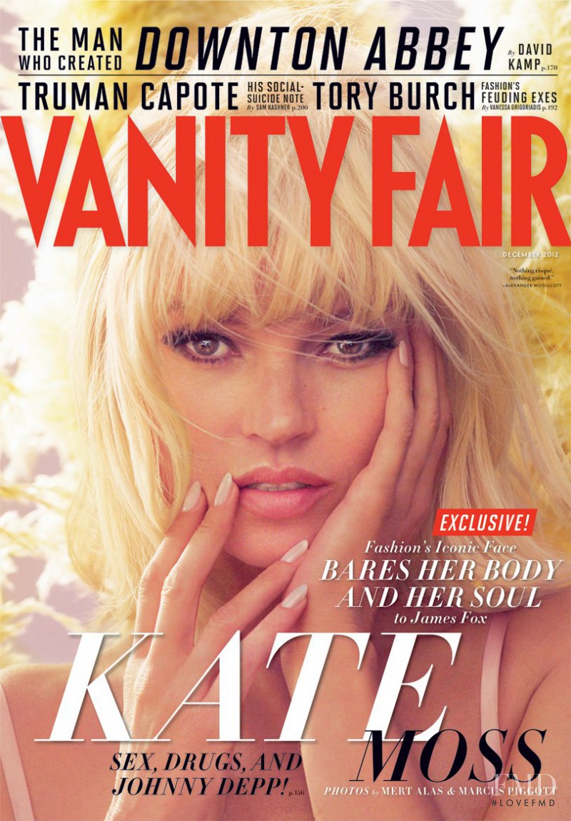Kate Moss featured on the Vanity Fair USA cover from December 2012