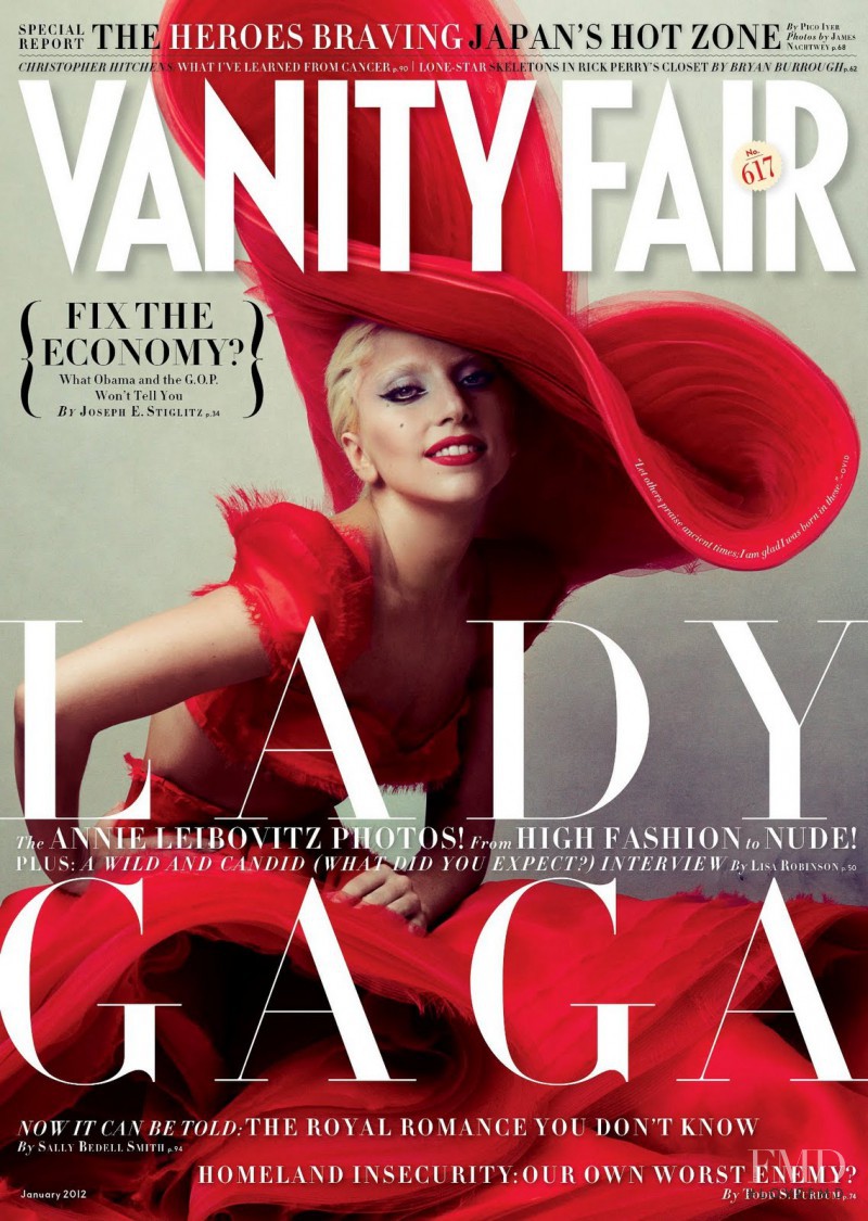 Lady Gaga featured on the Vanity Fair USA cover from January 2012