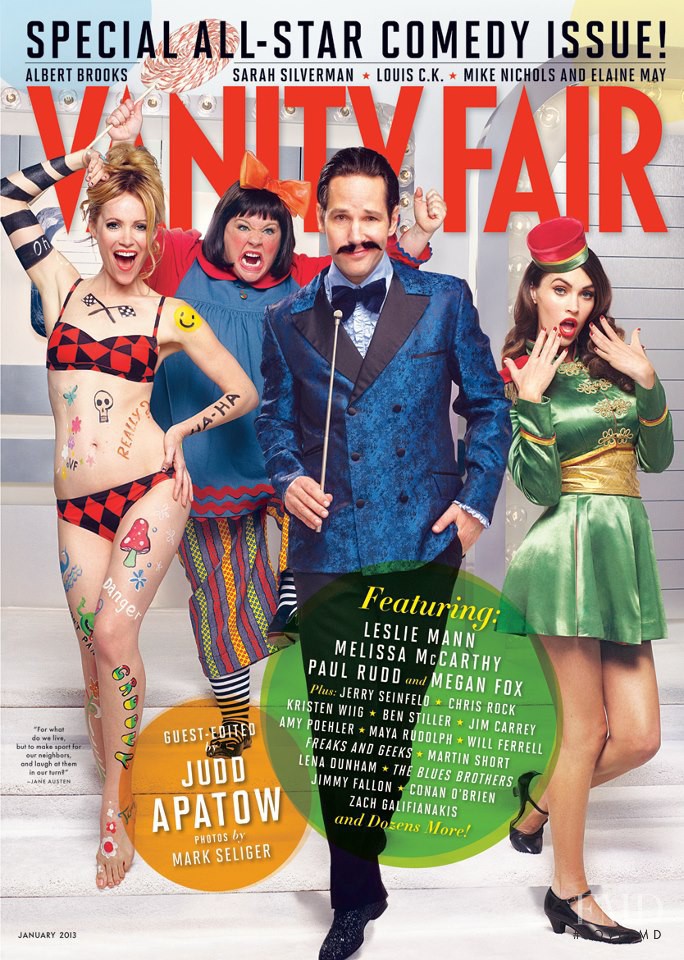 Leslie Mann, Melissa McCarthy, Paul Rudd, Megan Fox featured on the Vanity Fair USA cover from January 2013