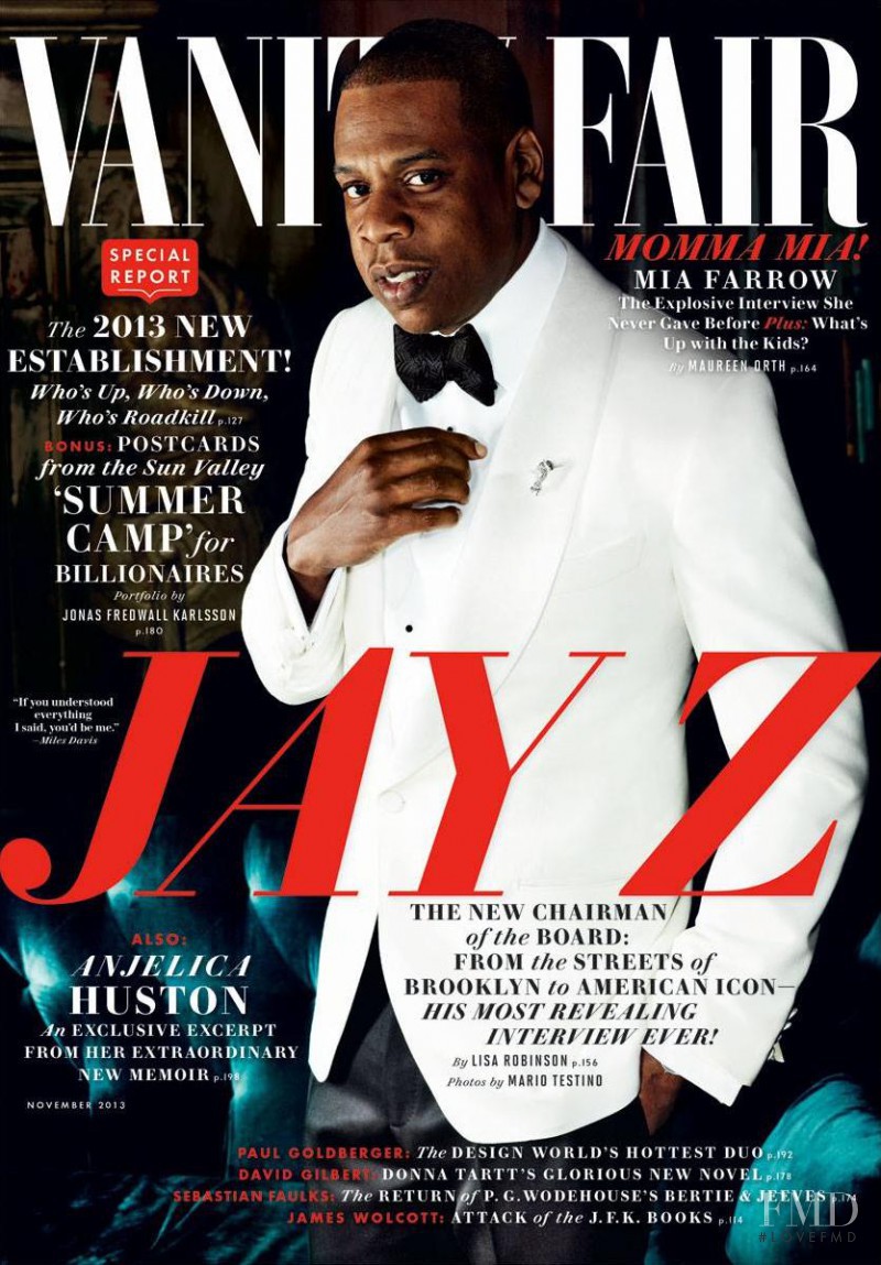 Jay Z featured on the Vanity Fair USA cover from November 2013