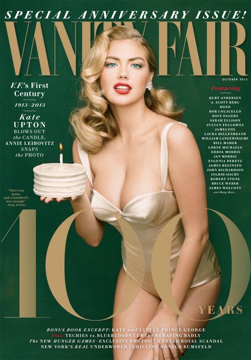 Kate Upton featured on the Vanity Fair USA cover from October 2013