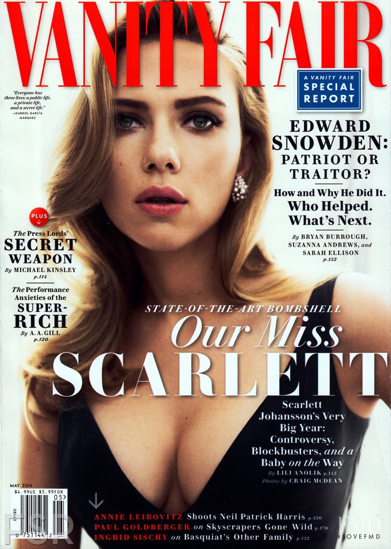 Scarlett Johansson featured on the Vanity Fair USA cover from May 2014