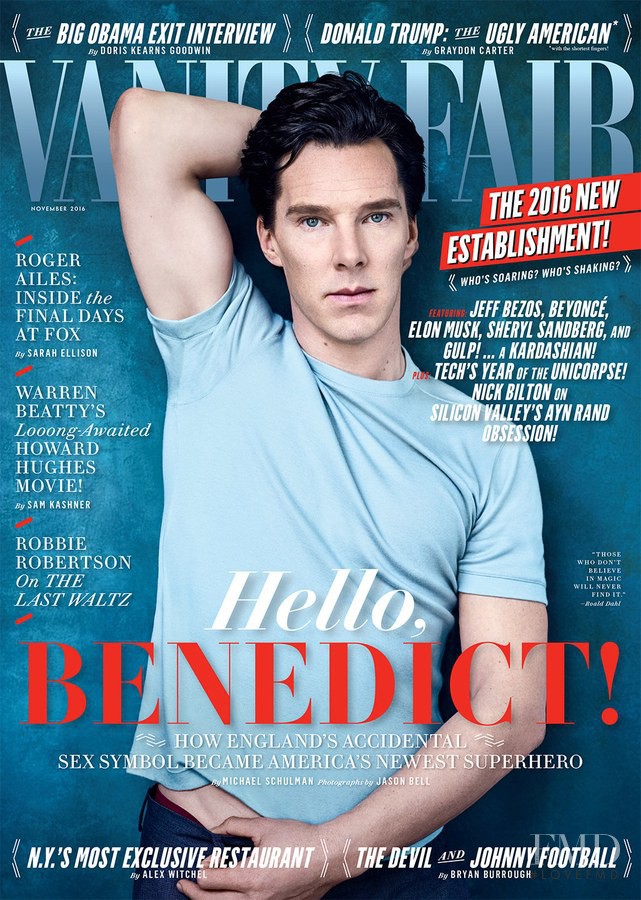 Benedict Cumberbatch featured on the Vanity Fair USA cover from November 2016