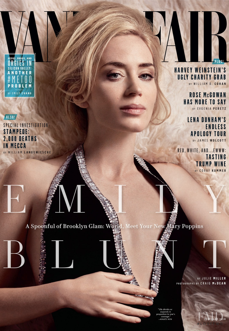 Emily Blunt featured on the Vanity Fair USA cover from February 2018