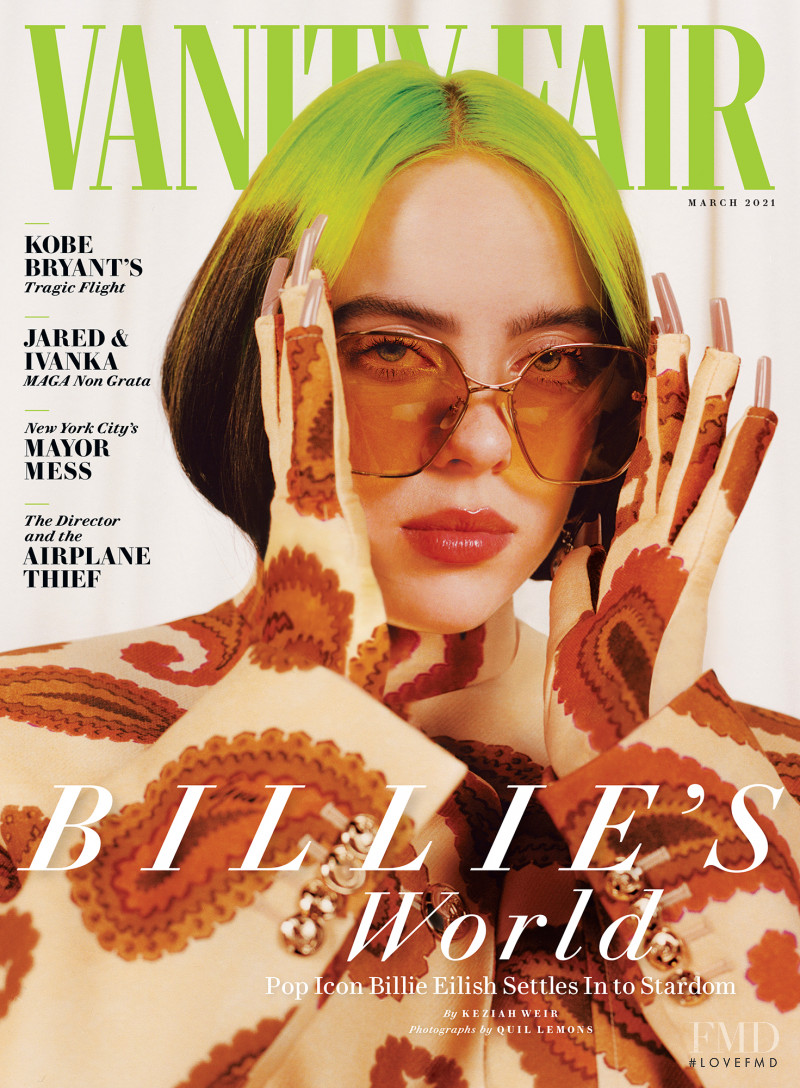 Billie Eilis featured on the Vanity Fair USA cover from March 2021