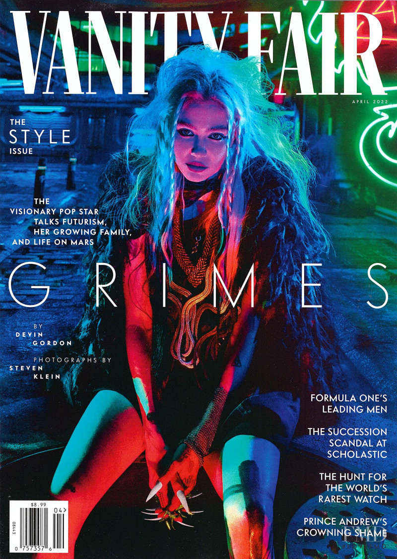 Grimes featured on the Vanity Fair USA cover from April 2022