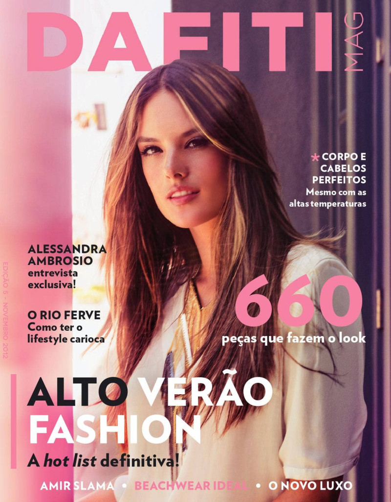 Alessandra Ambrosio featured on the Dafiti Mag cover from December 2012