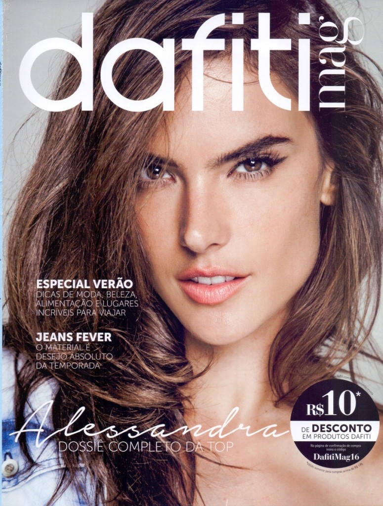 Alessandra Ambrosio featured on the Dafiti Mag cover from March 2016
