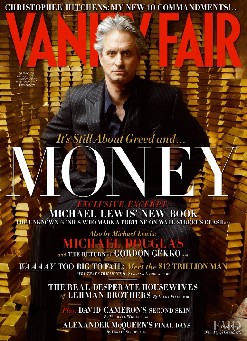 Michael Douglas featured on the Vanity Fair UK cover from April 2010