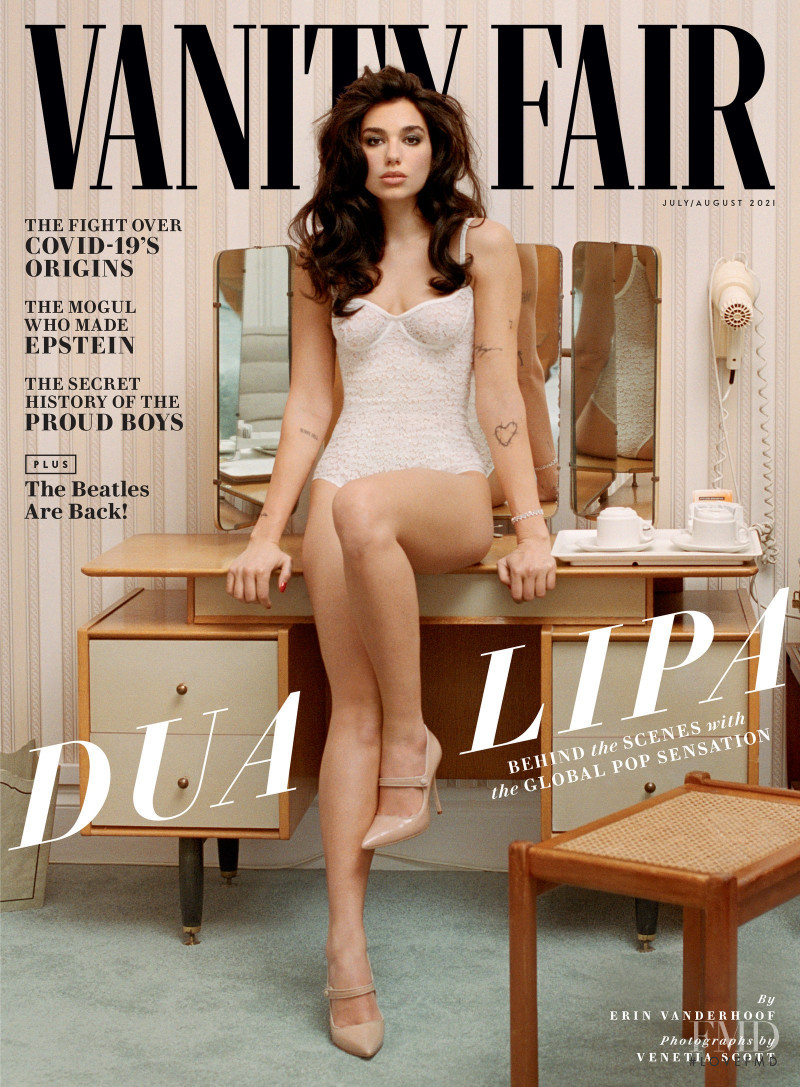 Dua Lipa featured on the Vanity Fair UK cover from July 2021
