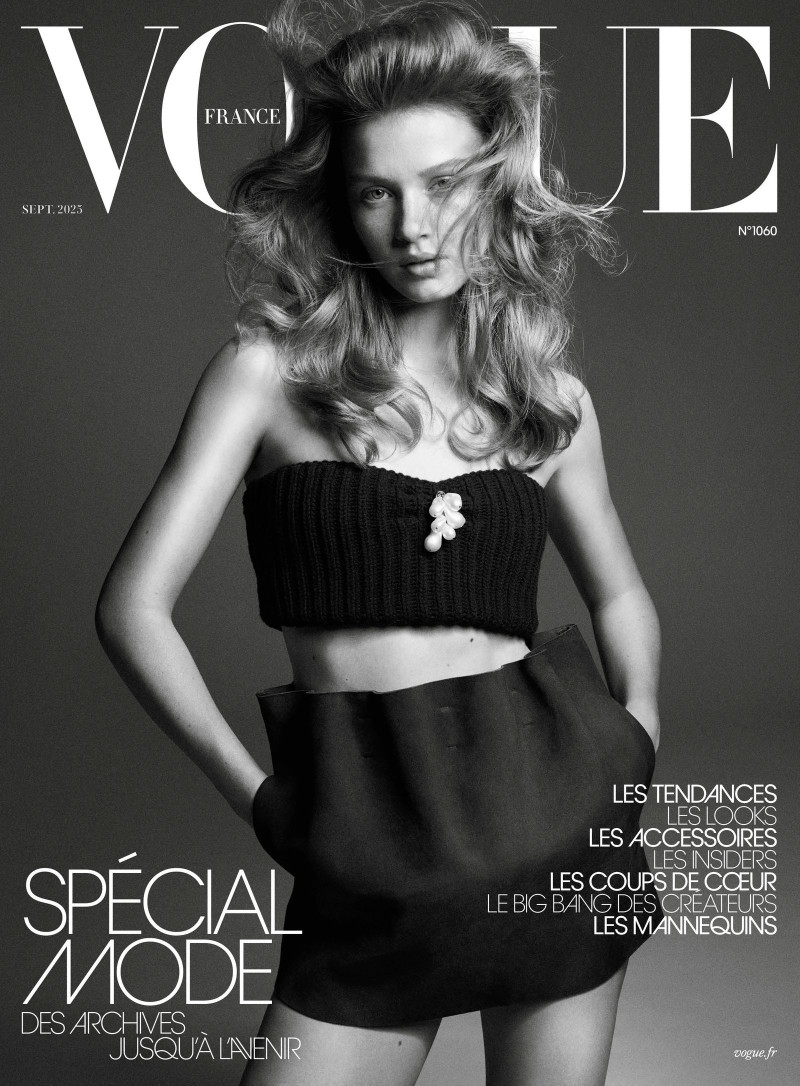 Ella McCutcheon featured on the Vogue France cover from September 2025