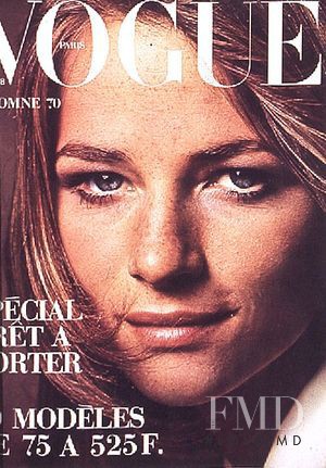 Charlotte Rampling featured on the Vogue France cover from August 1970