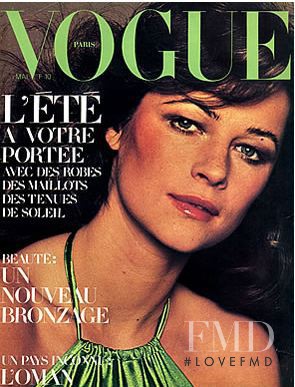 Charlotte Rampling featured on the Vogue France cover from May 1972