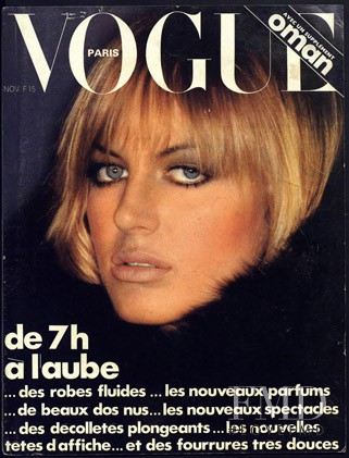 Dalila di Lazzaro featured on the Vogue France cover from November 1975