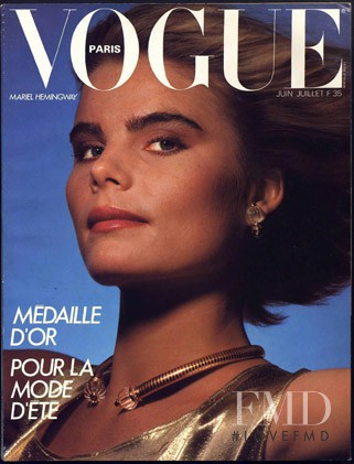Mariel Hemingway featured on the Vogue France cover from June 1984