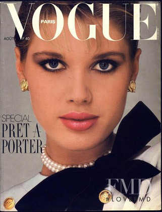 Beth Rupert featured on the Vogue Paris cover from August 1985