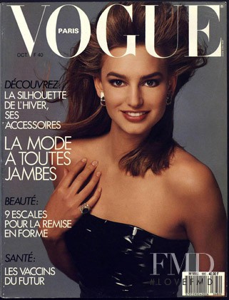 Lori Koebernick featured on the Vogue France cover from October 1987