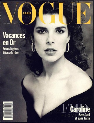Caroline de Monaco featured on the Vogue France cover from June 1988