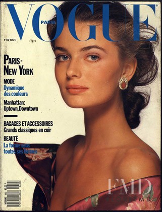 Paulina Porizkova featured on the Vogue France cover from October 1988