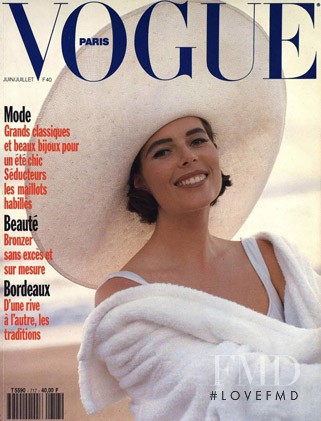 Claudia Van Ryssen featured on the Vogue France cover from June 1991