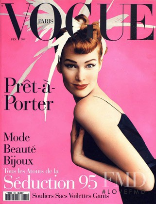 Meghan Douglas featured on the Vogue France cover from February 1995