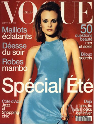 Diane Heidkruger featured on the Vogue France cover from July 1996