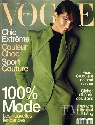 Chandra North featured on the Vogue France cover from August 1997