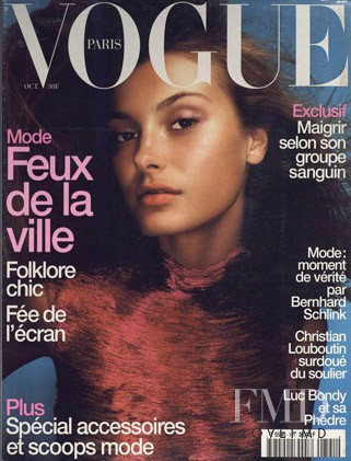 Aurelie Claudel featured on the Vogue France cover from October 1998
