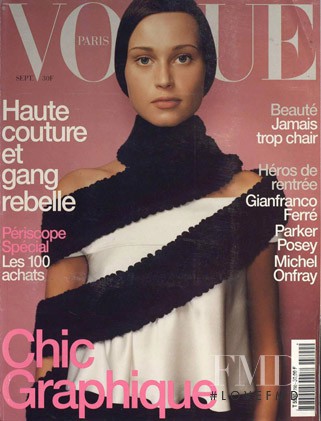 Natalia Semanova featured on the Vogue France cover from September 1998