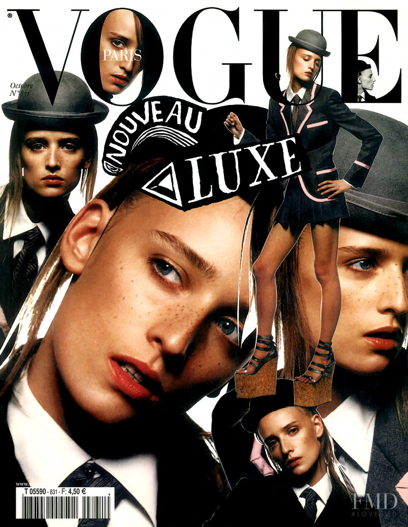 Ann-Catherine Lacroix featured on the Vogue France cover from October 2002