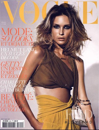 Erin Wasson featured on the Vogue France cover from February 2004