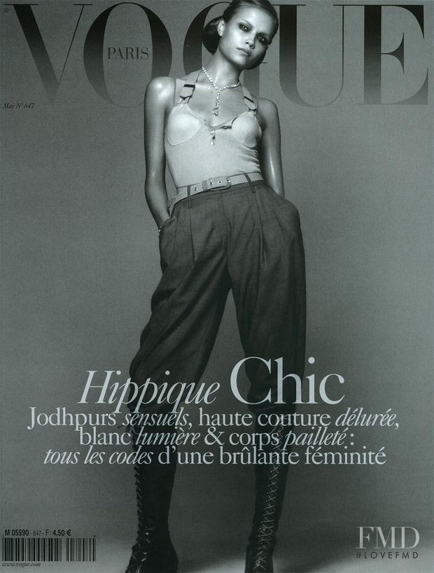 Natasha Poly featured on the Vogue France cover from May 2004