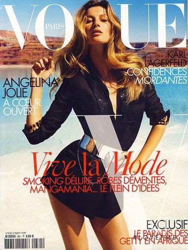 Gisele Bundchen featured on the Vogue France cover from October 2007