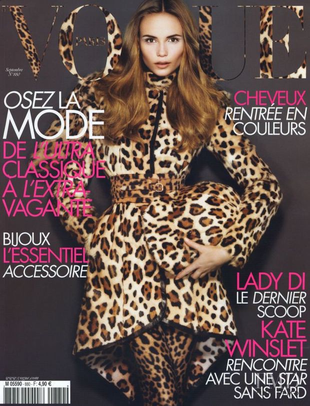 Natasha Poly featured on the Vogue France cover from September 2007