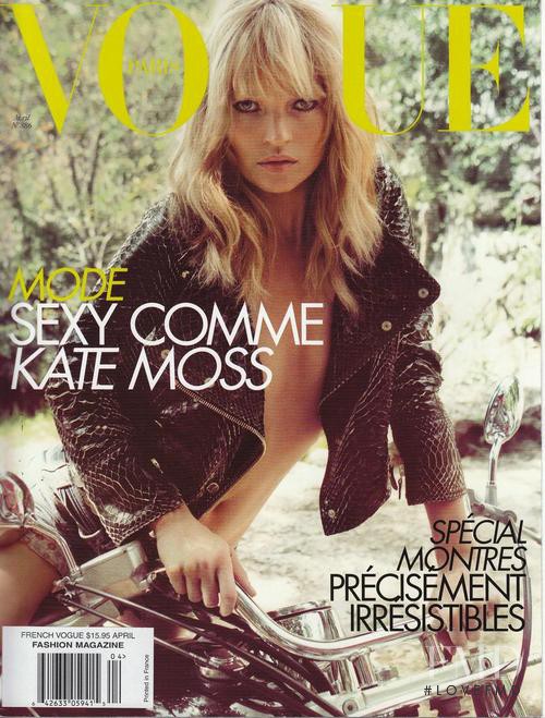 Kate Moss featured on the Vogue France cover from April 2008