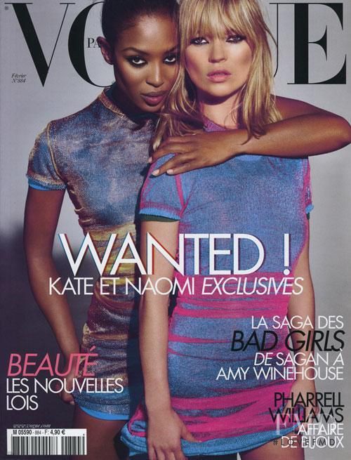 Kate Moss, Naomi Campbell featured on the Vogue France cover from February 2008