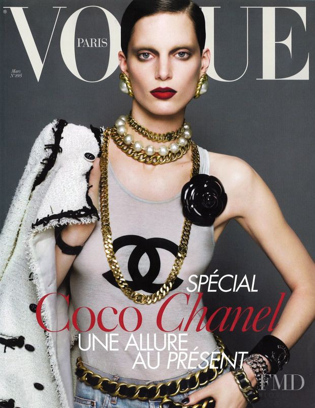 Iris Strubegger featured on the Vogue France cover from March 2009