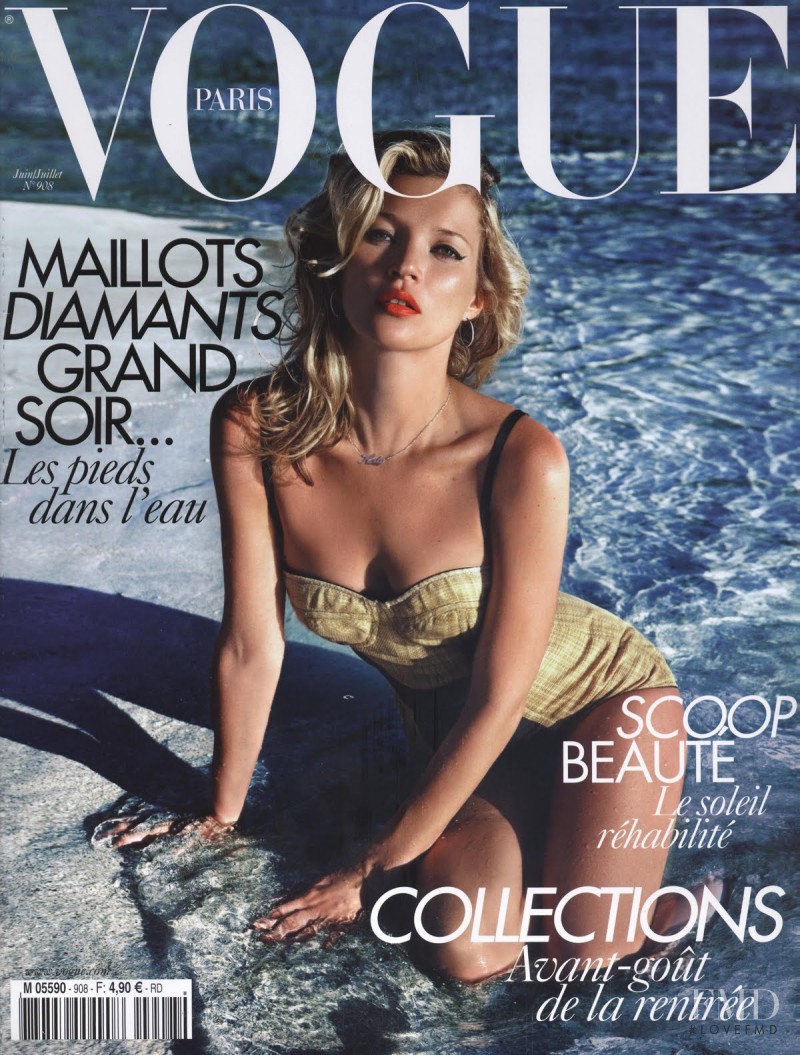 Kate Moss featured on the Vogue France cover from June 2010