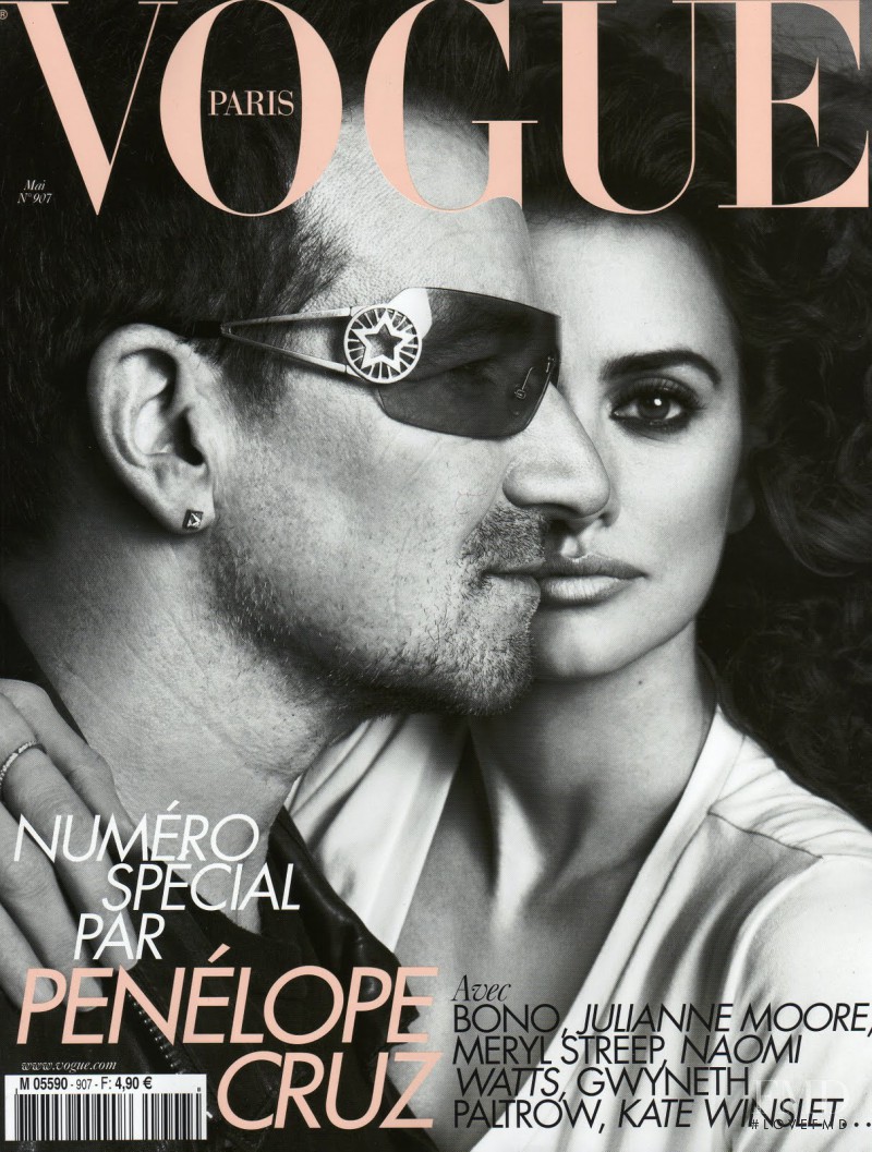 Penélope Cruz & Bono featured on the Vogue France cover from May 2010
