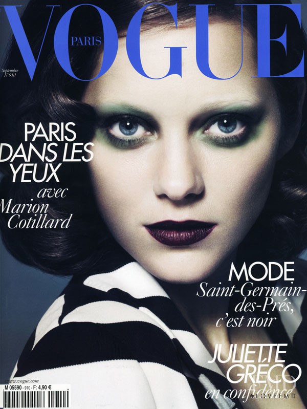 Marion Cotillard featured on the Vogue France cover from September 2010